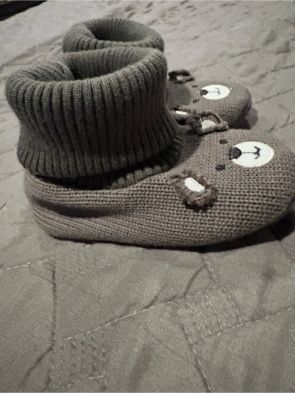Mimou Cozy Wool First Walker Teddy Bear Slippers Size 0-12 Months
